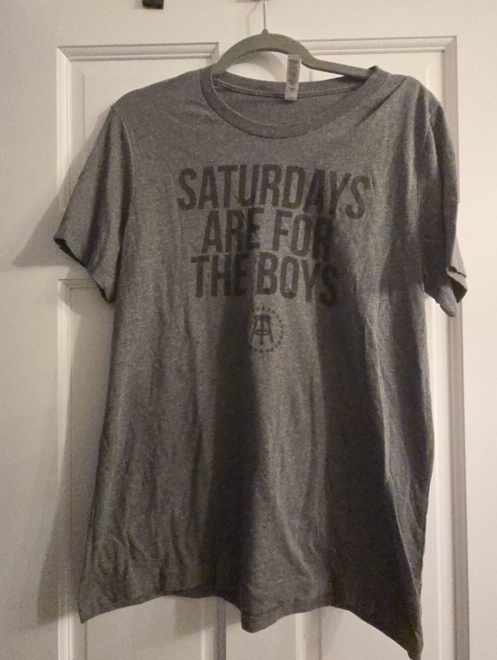 EUC Barstool Sports " Saturdays Are For The Boys"  Gray Men's T-Shirt Size M